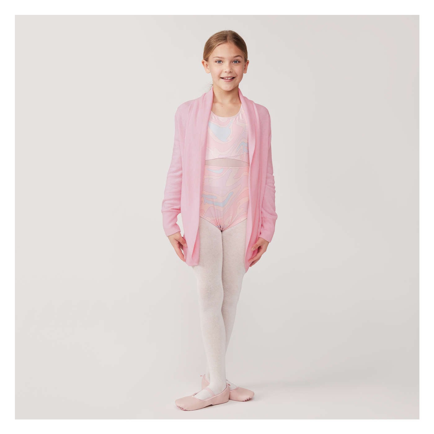 Kid Girls Open Cardigan in Light Pink from Joe Fresh